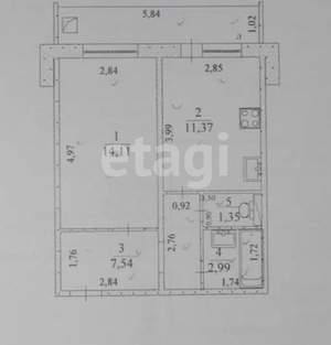 1-к квартира, вторичка, 37м2, 10/10 этаж
