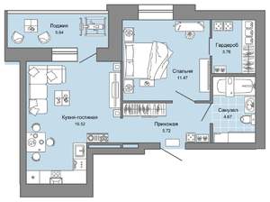 2-к квартира, вторичка, 45м2, 5/9 этаж