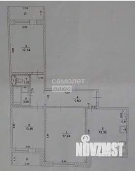 3-к квартира, вторичка, 66м2, 6/6 этаж