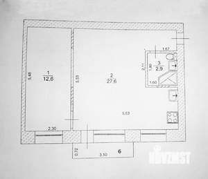 2-к квартира, вторичка, 43м2, 4/5 этаж