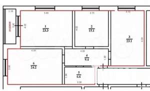 3-к квартира, вторичка, 102м2, 4/5 этаж