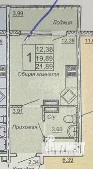 Студия квартира, вторичка, 20м2, 3/4 этаж