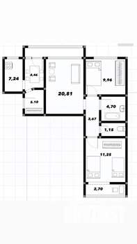 3-к квартира, вторичка, 72м2, 2/9 этаж