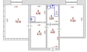 2-к квартира, вторичка, 42м2, 1/5 этаж
