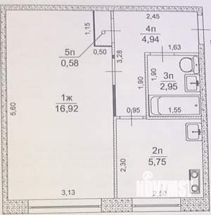 1-к квартира, вторичка, 31м2, 1/5 этаж