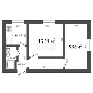 2-к квартира, вторичка, 41м2, 2/5 этаж