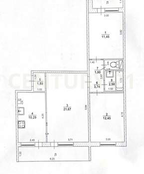 3-к квартира, вторичка, 65м2, 5/9 этаж