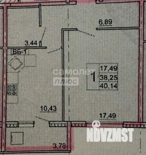 1-к квартира, вторичка, 38м2, 6/9 этаж