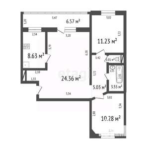 3-к квартира, вторичка, 64м2, 3/10 этаж