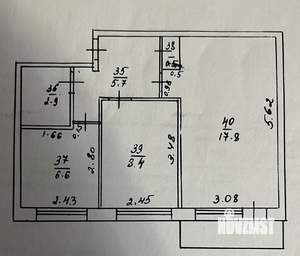 2-к квартира, вторичка, 40м2, 4/5 этаж