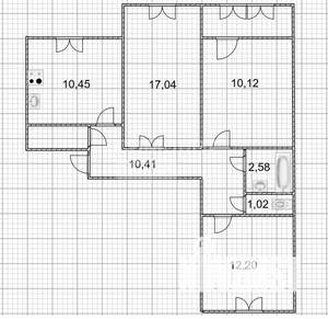 3-к квартира, вторичка, 66м2, 1/10 этаж