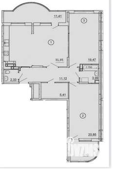 3-к квартира, вторичка, 96м2, 8/19 этаж