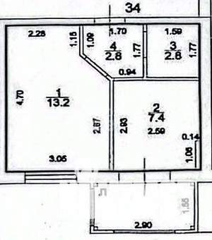 1-к квартира, вторичка, 26м2, 1/3 этаж