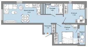 3-к квартира, вторичка, 58м2, 9/9 этаж