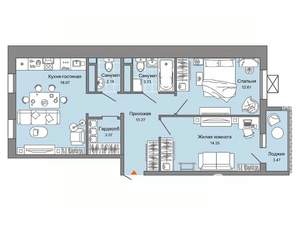 2-к квартира, вторичка, 65м2, 8/8 этаж