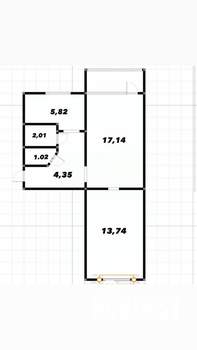 2-к квартира, вторичка, 44м2, 5/5 этаж