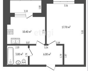 1-к квартира, вторичка, 36м2, 1/5 этаж