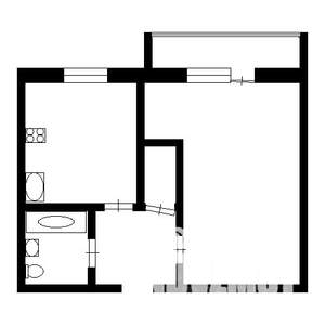 1-к квартира, вторичка, 37м2, 4/9 этаж