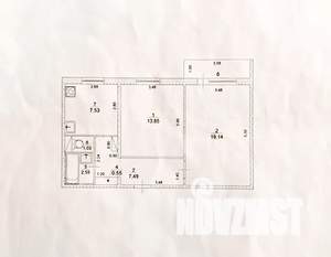 2-к квартира, вторичка, 53м2, 9/9 этаж