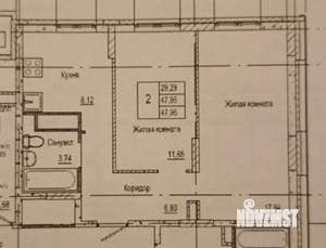 2-к квартира, сданный дом, 48м2, 6/17 этаж