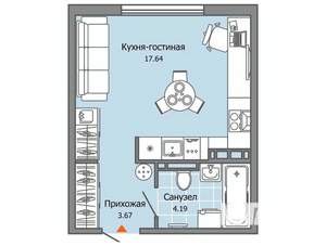 Студия квартира, вторичка, 26м2, 3/7 этаж