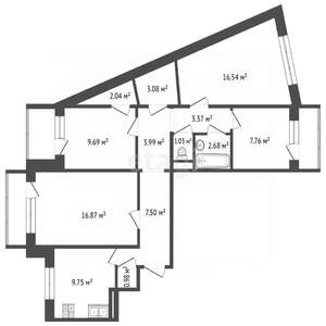 4-к квартира, вторичка, 88м2, 8/12 этаж