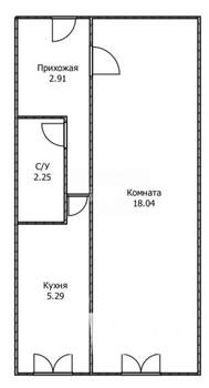 1-к квартира, вторичка, 29м2, 3/9 этаж