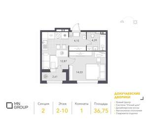 1-к квартира, вторичка, 37м2, 10/10 этаж