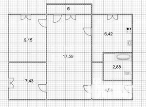3-к квартира, вторичка, 49м2, 3/5 этаж