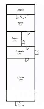 1-к квартира, вторичка, 39м2, 4/9 этаж