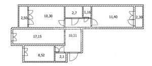 3-к квартира, вторичка, 63м2, 3/9 этаж