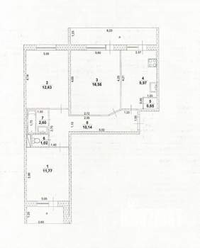 3-к квартира, вторичка, 65м2, 6/9 этаж