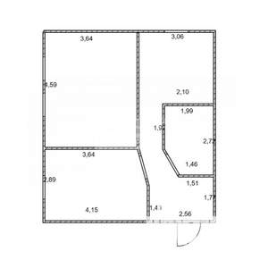 2-к квартира, вторичка, 50м2, 2/3 этаж