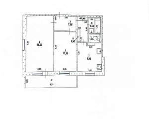 2-к квартира, вторичка, 52м2, 8/12 этаж