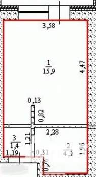 Студия квартира, вторичка, 22м2, 2/3 этаж