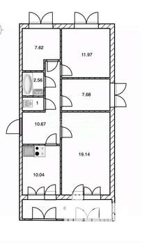4-к квартира, вторичка, 71м2, 6/9 этаж