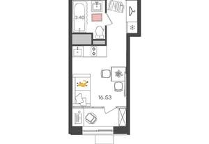 Студия квартира, вторичка, 20м2, 15/24 этаж