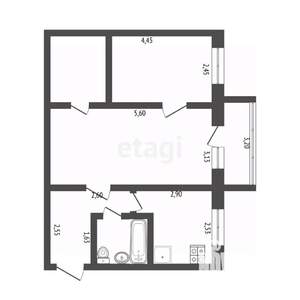 2-к квартира, вторичка, 45м2, 3/9 этаж