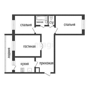 3-к квартира, вторичка, 64м2, 2/10 этаж