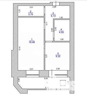 1-к квартира, вторичка, 43м2, 9/10 этаж