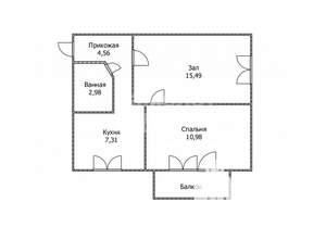 2-к квартира, вторичка, 41м2, 5/5 этаж