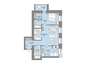 2-к квартира, строящийся дом, 68м2, 2/9 этаж