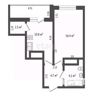 1-к квартира, вторичка, 38м2, 24/25 этаж
