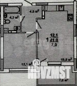 2-к квартира, вторичка, 41м2, 8/10 этаж