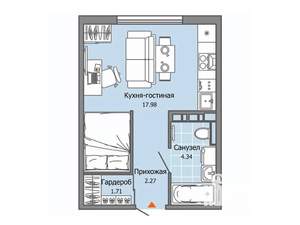 Студия квартира, строящийся дом, 26м2, 1/7 этаж