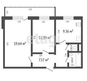 2-к квартира, вторичка, 56м2, 8/9 этаж