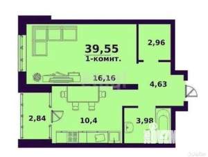 1-к квартира, вторичка, 40м2, 11/24 этаж