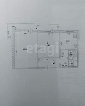 2-к квартира, вторичка, 53м2, 3/16 этаж