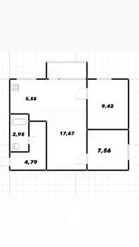 3-к квартира, вторичка, 48м2, 1/5 этаж