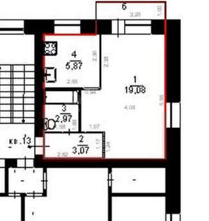 1-к квартира, вторичка, 31м2, 4/4 этаж